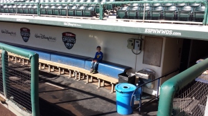 Marshall in the dugout.